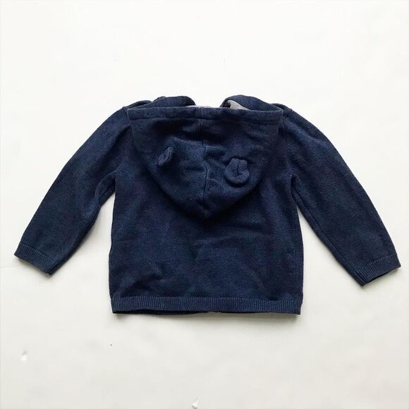 Zara navy blue light  knit vest ear zip up sweater VGUC 9-12 months - Picture 5 of 5
